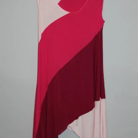 Lane Bryant Colorblock Trapeze Dress Pink Shark Bite Hem Plus Size 14/16 HW8547 - Picture 2 of 6